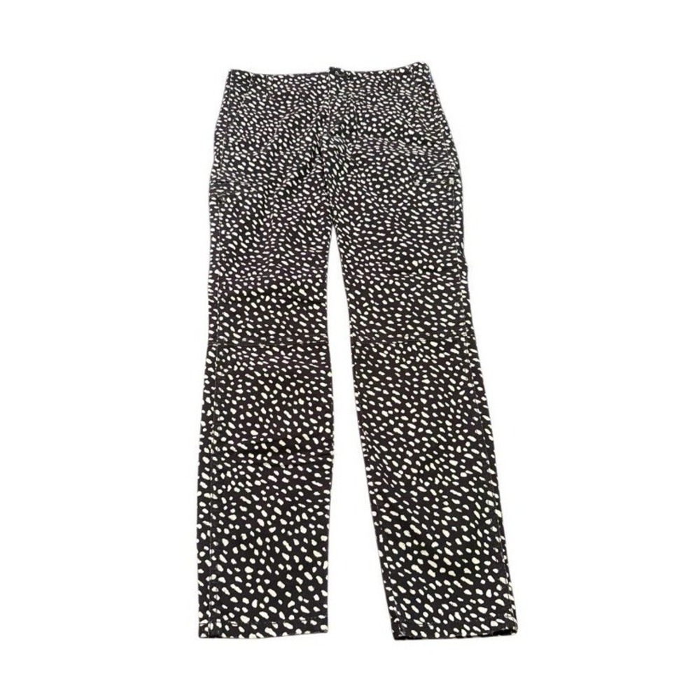 Tory Burch Dotted Pony Walker Black White‎ Cargo Pants Womens Size 27